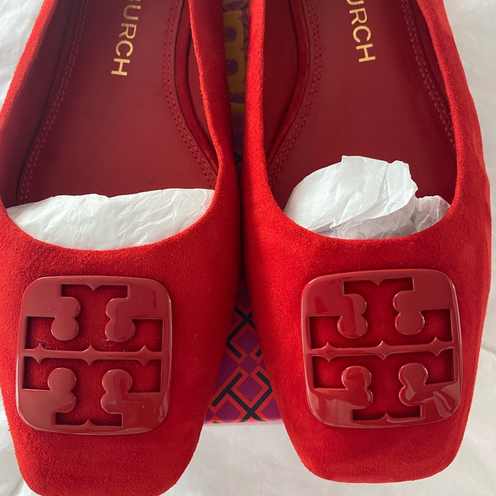 “SOLD” TORY BURCH GEORGIA BALLET-SILK SUEDE